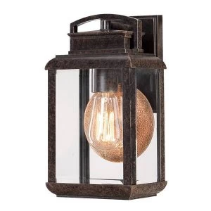 1 Light Outdoor Small Wall Lantern Light Imperial Bronze IP44, E27
