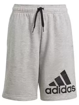 adidas Boys Big Logo Short, Grey/Black, Size 15-16 Years