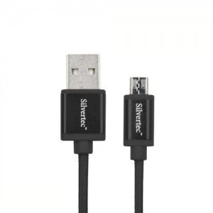 Silvertec Double side USB 2.0 Reversible cable BC-DUSB022 (0.22M) - Black
