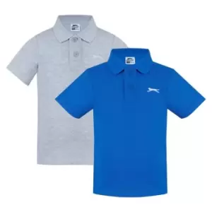 Slazenger Boys 2 Pack Polo Shirts - Blue