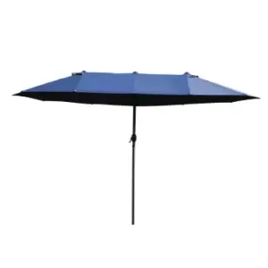 Outsunny Double-sided Crank Sun Shade Shelter 4.6m - Blue