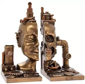 Steam Punk Skull Bookends By Lesser & Pavey