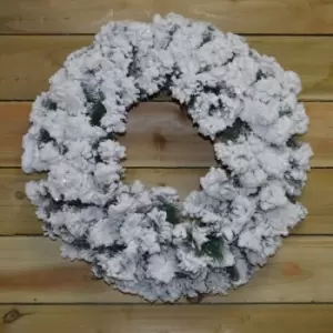 Premier Decorations Ltd - 60cm Premier Green Snow And Glitter Flocked Christmas Wreath