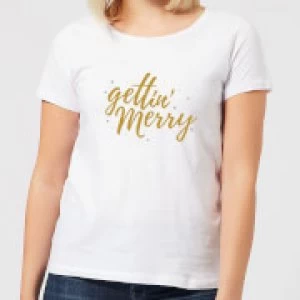Gettin' Merry Womens T-Shirt - White - 5XL