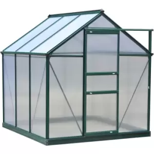 6x6ft Walk-In Polycarbonate Greenhouse Plant Grow Galvanized Aluminium - Outsunny