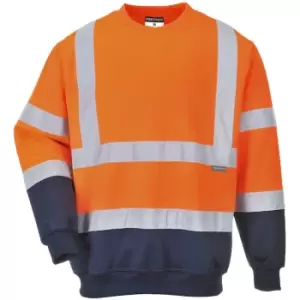 B306 - Hi-Visibility Orange Sz 3XL Two Tone Hi-Vis Sweatshirt Work Jumper - Hi-Visibility Orange - Portwest