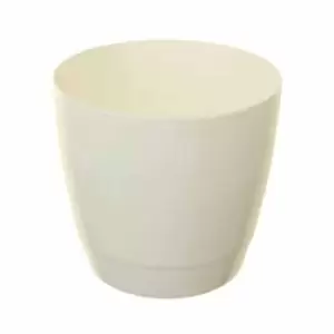 Whitefurze Round Indoor Pot, 18cm, White