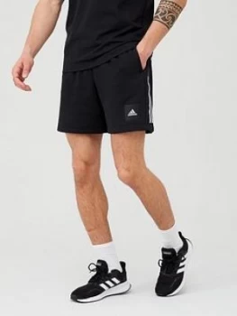 Adidas 3 Stripe Shorts - Black, Size L, Men