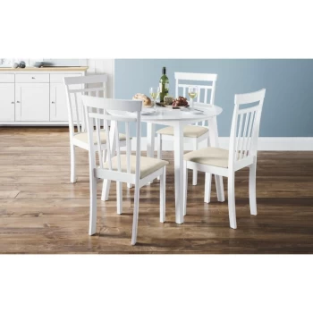 Dining Set - Coast White Drop Leaf Dining Table & 4 Coast Chairs - Julian Bowen