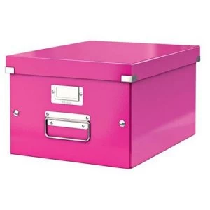 Leitz Click And Store Collapsible A4 Medium Storage Box Pink
