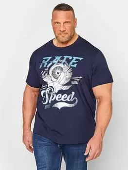 BadRhino Eagle Race Speed T-Shirt, Navy, Size 2XL, Men