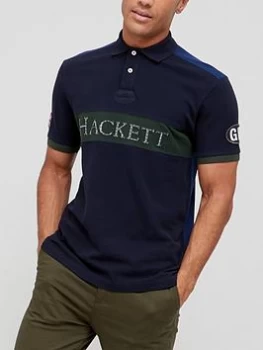 Hackett Heritage Large Logo Polo Shirt - Navy, Size S, Men