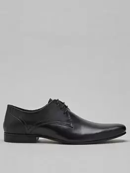 Burton Menswear London Leather Derby Shoes - Black, Size 11, Men