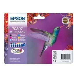 Epson Hummingbird T0807 Black and Colour Ink Cartridge