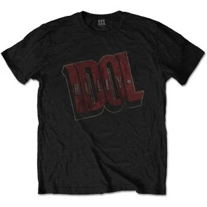 Billy Idol - Vintage Logo Unisex Large T-Shirt - Black