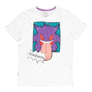Pokemon - Gengar PopArt Male XXL T-Shirt - White