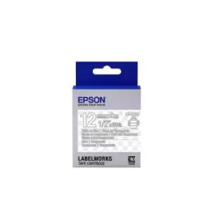 Epson LK-4TWN White on Clear Labelling Tape 12mm x 9m