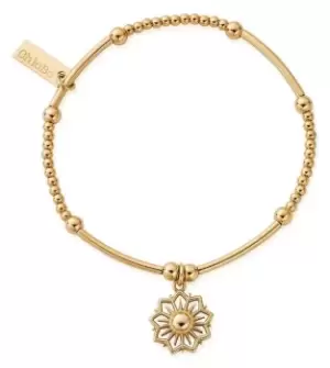 ChloBo GBCM3205 Cute Mini Sun Mandala Bracelet Gold Plated Jewellery