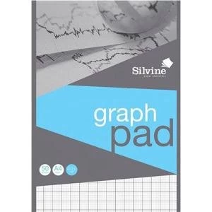 Silvine A4 Student Graph Pad with 2mm10mm20mm Grid 90gsm 50 Sheets Per