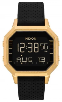 Nixon Siren SS Gold / Black LH Digital Black Silicone Watch