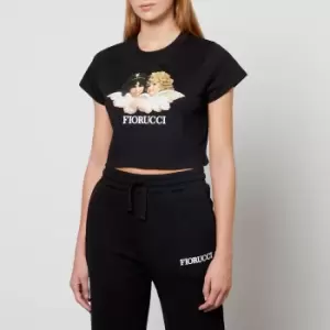 Fiorucci Womens Vintage Angels Cropped T-Shirt - Black - S