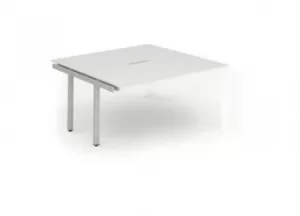 B2B Ext Kit Silver Frame Bench Desk 1200 White