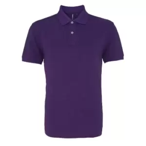 Asquith & Fox Mens Plain Short Sleeve Polo Shirt (L) (Purple Heather)