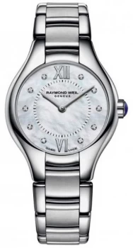 Raymond Weil Womans Stainless Steel 10 Diamond Mother Of Watch