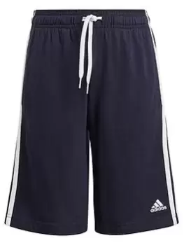 Boys, adidas Essentials Kids 3 Stripe Shorts - Dark Blue, Dark Blue, Size 5-6 Years