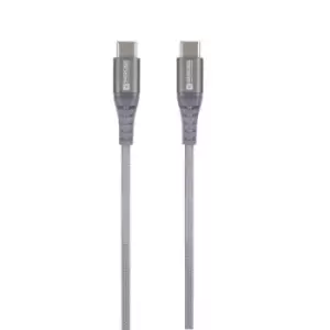 Skross USB cable USB 2.0 USB-C plug, USB-C plug 1.20 m Space Grey Round, Flexible, Fabric sleeve SKCA0017C-C120CN