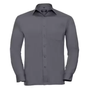 Russell Collection Mens Long Sleeve Shirt (15.5) (Convoy Grey)