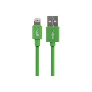 Maplin Premium Lightning Connector to USB A Male Cable 0.75m Green
