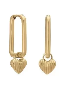 Rachel Jackson London Deco Heart Oval Link Gold Hoop Earrings