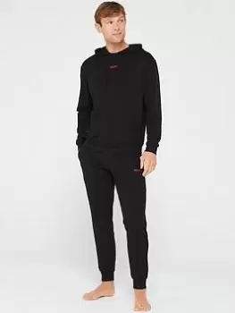 HUGO Bodywear Linked Lightweight Long Pyjama, Black, Size 2XL, Men