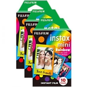 Fujifilm Instant Photo Film Rainbow Suitable for instax Mini Pack of 30