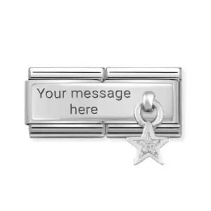 Nomination Classic Silver Glitter Star Double Charm