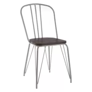 Chair in Elm Wood & Metal - Grey