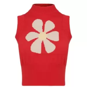 Daisy Street Knitted Vest - Red