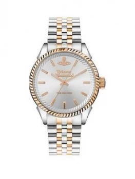 Vivienne Westwood Vivienne Westwood Seymour Silver Sunray And Rose Gold Detail Dial Two Tone Stainless Steel Jubilee Bracelet Watch