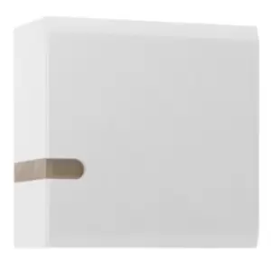Chelsea 1 Door Wall Cupboard (side Trim) In White With Oak Effect Trim