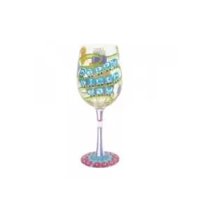 Happy Birthday Wine Glass By Lolita