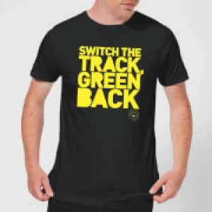 Danger Mouse Switch The Track Green Back Mens T-Shirt - Black