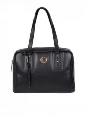 Pure Luxuries London Grey 'Madox' Leather Handbag