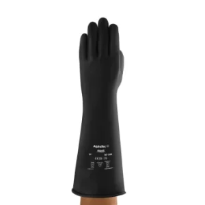 Chemical Resistant Gloves, Black Latex, Size 7