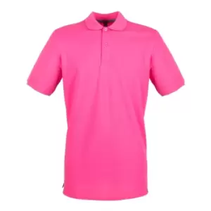 Henbury Mens Modern Fit Cotton Pique Polo Shirt (L) (Fuchsia)