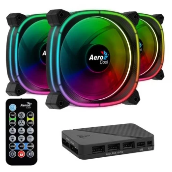 Aerocool Astro 12 Pro RGB LED Triple Fan Pack with Controller - 120mm