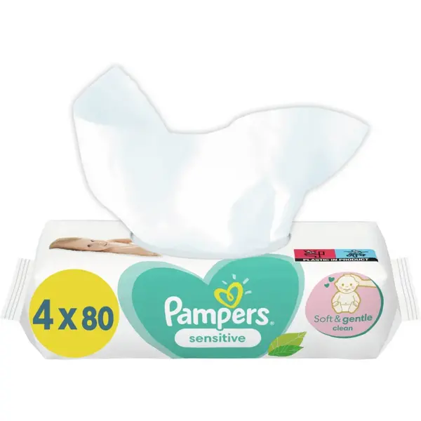 Pampers Sensitive 4x80 Wet Wipes