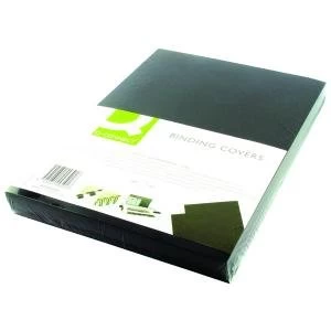 Q-Connect A4 Black Leathergrain Comb Binder Cover Pack of 100 KF00501