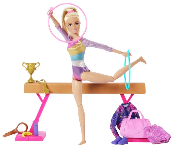 Barbie Gymnastics Playset, Doll and Accessories