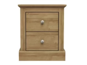 LPD Devon 2 Drawer Oak Bedside Cabinet Flat Packed